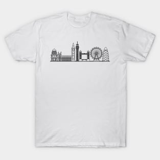 London Skyline in black with details T-Shirt